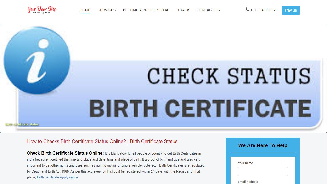 How to Checks Birth Certificate Status Online? - YourDoorstep